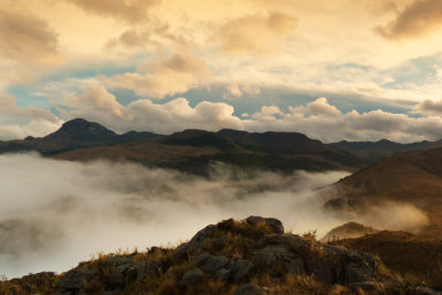 Sunset in the lonely mountains of Pishcohuañuna